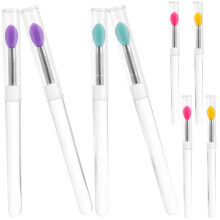 8Stk Lippenpinsel Aus Silikon Mit Deckel, Bunte Makeup-Applikatoren