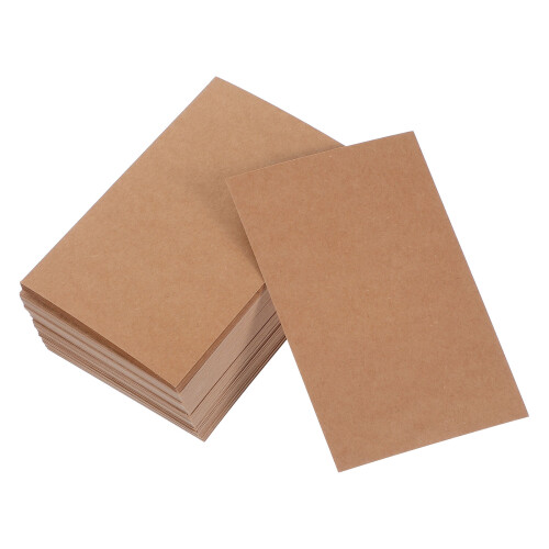 100 tarjetas kraft marrón hechas a mano, blancas con
