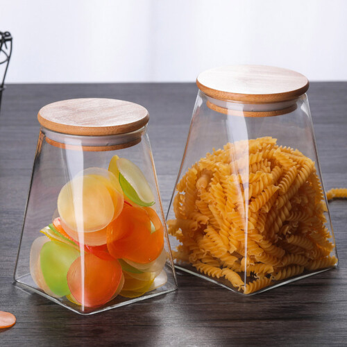 350 Ml Glazen Vierkante Opbergdoos Met 2