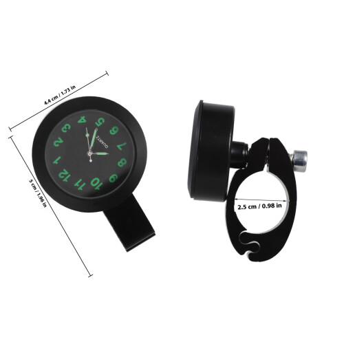 Waterproof Motorcycle Watch Black Aluminum Handlebar Table Clock 1