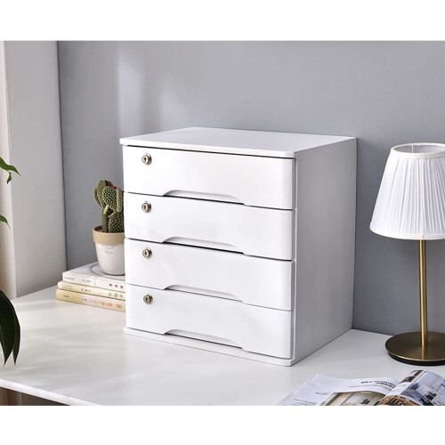 Desktop Organizer Cabinet Solid Wood Storage Box With Lock A4 File ...