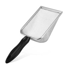Cat Litter Scoop Ergonomic Handle, Heavy Duty Stainless Steel Litter Sifter For Easy Cleaning, Cat Litter Box