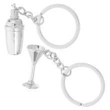 2 llaveros con de y shaker para ,