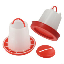 Hanging Chicken Feeder And Watering Kit For Poultry, Durable Plastic, 2-In-1 System, Adjustable Height, Universal Fit