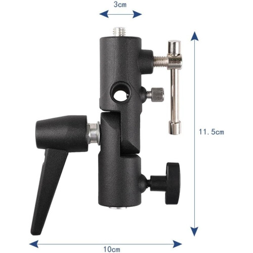 Camera Flash Bracket Mount With Adjustable Softbox Holder, Universal DSLR And Mirrorless Flash Bracket For Lighting 1