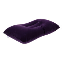 almohada hinchable de tela flock supergruesa para viaje azul oscuro