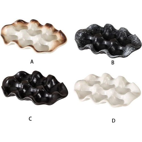 Grooved Ceramic Egg Tray Type+1 Ceramic Grid For Egg Storage And Small Item Organization Kitchen Counter Organizer 2