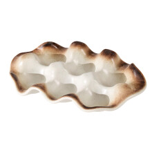 Grooved Ceramic Egg Tray Type+1 Ceramic Grid For Egg Storage And Small Item Organization Kitchen Counter Organizer