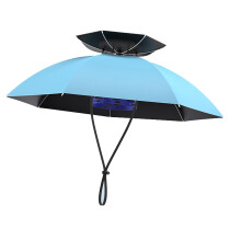 Double Layer Umbrella Hat For Adults And Kids, Elastic Folding Fishing Umbrella Cap, UV And Rain Protection Headwear