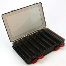 camping accessories Black Outdoor Fishing Gear Baits Box Storage Plastic Double-sided 14 bait box