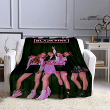 (Style 2, 130x150cm) Blanket Blackpink Idol Group Pink 3d Digital Print Flannel Blanket Supplies