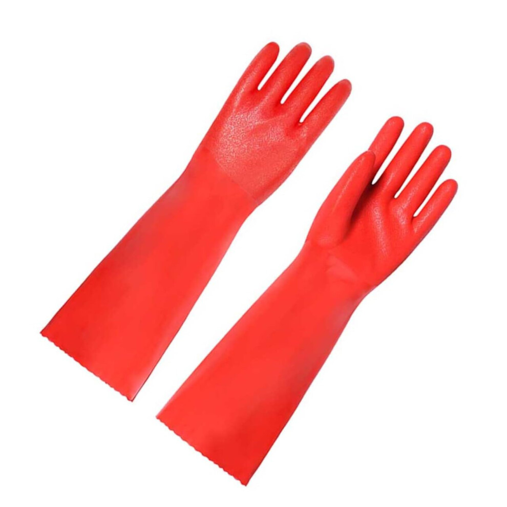 1pair Thicken Dishwashing Gloves Non-Slip Gloves For Kitchen Cleaning Gardening Red 40cm Reusable Laundry Pet Care-image-OPC-PKQXYHT-NEW