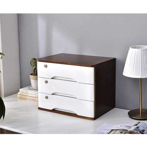 Wood Desktop Organizer Cabinet, Desktop File Cabinet Drawers, A4 File ...