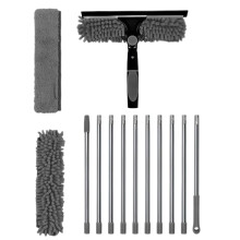 High Duster Heavy-Duty Microfiber Duster With Washable Head Long-Handle For Ceiling Fans And Lampshades Grey/Orange