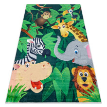 BAMBINO 2705 Tapete Animais, África para crianças antiderrapante - verde / castanho 120x170 cm