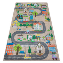 BAMBINO 34600 covor lavabil Oraș, străzi pentru copii anti-alunecare - bej / gri 120x170 cm
