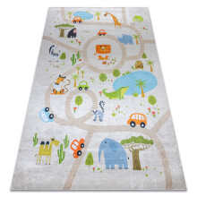 BAMBINO 50230 covor lavabil Grădină zoologică, străzi pentru copii anti-alunecare - bej / verde 120x170 cm