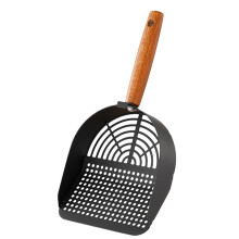 Litter Scooper Kitten Stainless Steel Shovel Long Handle Round Hole Heavy-Duty Sifting Tool For Indoor Litter