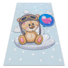 BAMBINO 43030 Tapete Ursinho de peluche, o piloto para crianças antiderrapante - azul / castanho 200x290 cm