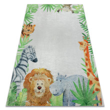 BAMBINO 54090 Tapete Animais, África para crianças antiderrapante - branco / verde 120x170 cm