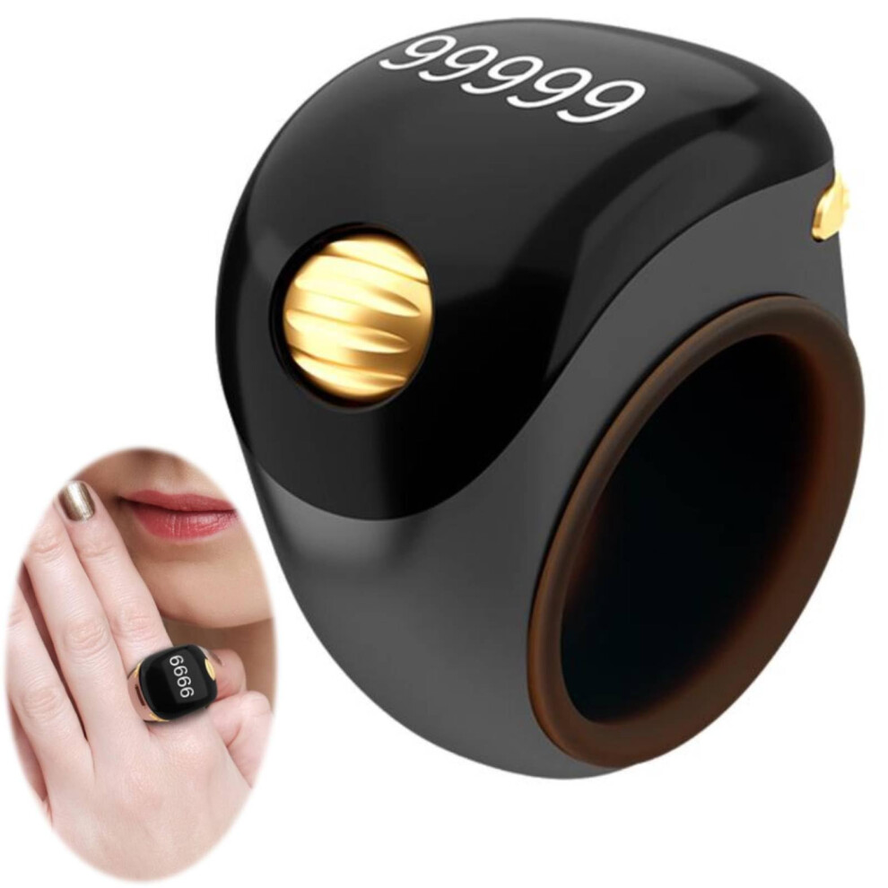 Black Smart Tasbih Zikr Counter Oem Electronic Digital Finger Counter With Hd Screen Rechargeable