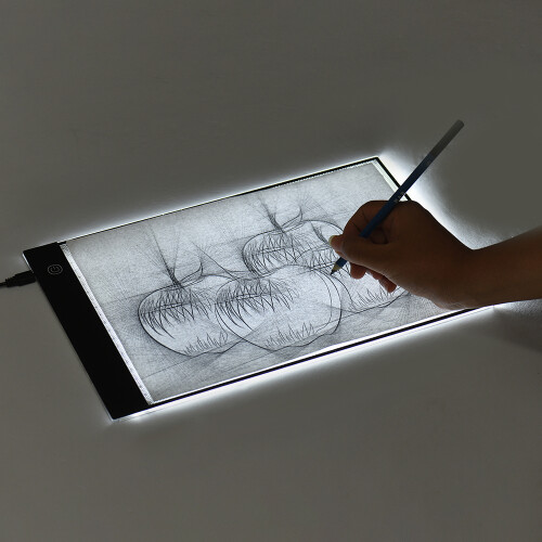 A4 Ultra-Thin LED Light Box with Dimming & Scaled Board, USB Powered 2