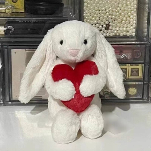 Hase Plüschtier mit Liebe Herz Design und PP Baumwolle als Geschenk Kinder 2