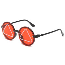 Round Copy Piece Children's Sunglasses Ocean Piece Model Triangle Frame Unisex Kids Sunglasses Bright Red