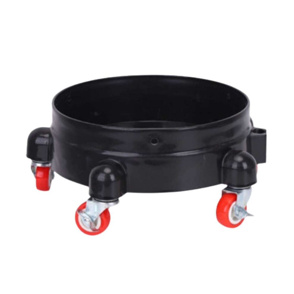 Mobile Plastic Bucket Holder With Rotating Casters For Car Detailing And Cleaning Rolling Dolly Base Black 9016109072252