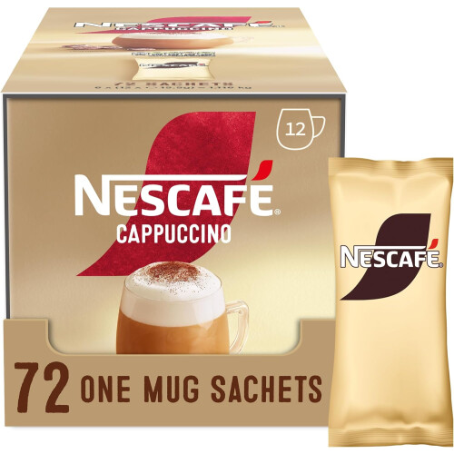 NESCAFÉ Cappuccino Instant Coffee Sachets - 72 x 15.5g