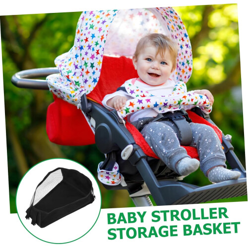 Stroller Organizer Bag With Multiple Compartments, Detachable Mesh Cargo Net, Easy Installation For Travel Go 1
