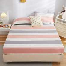 Soft 4 Way Stretch Bedding Mattress Protector Kids, Waterproof Urine-Proof Printed Stripe, Fits 12-Inch Deep 180x220cm