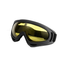 Motorcycle Goggles Black Frame Anti Fog Yellow Film Lens For Outdoor Sports Skiing