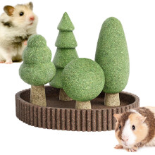 Small Animal Toys Jungle Theme Hamster Chewing Toys 5-Pack For Squirrel Rabbits Gerbil Cage Decor Natural Habitat