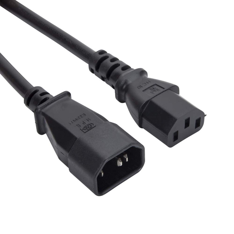 10M Iec Power Extension Cable Kettle Lead Male To Female C13-C14 Mains 240V 6A Ups Compatible Computer Spares 9354506923648