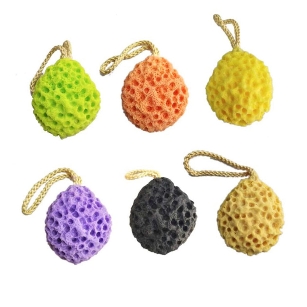 Yellow 3Pcs Natural Honeycomb Bath Sponge Hydrophilic Exfoliating Shower Brush For Adults Massaging Daily Bathing