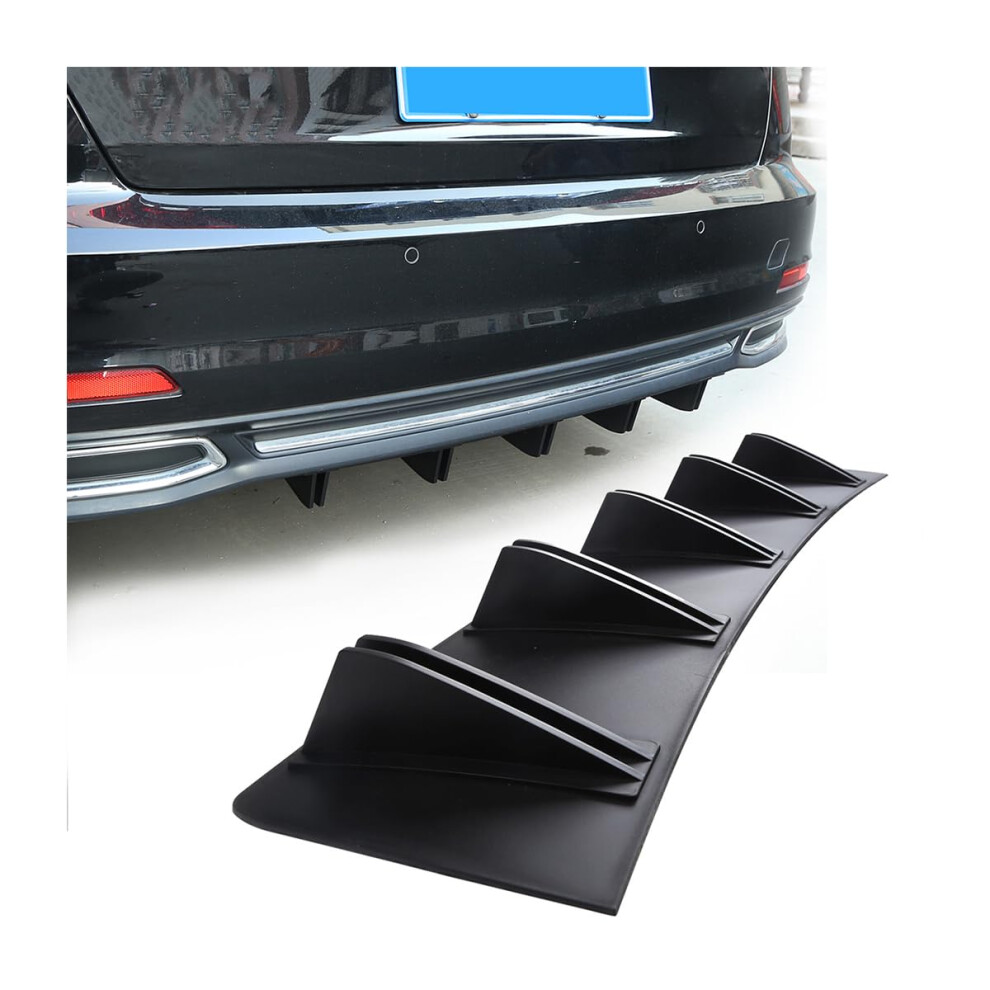 Car Rear Diffuser Universal Fit For Most Cars Abs Plastic Shark Fin Spoiler Lip Splitter, Lower Wing Decoration 9016109074690
