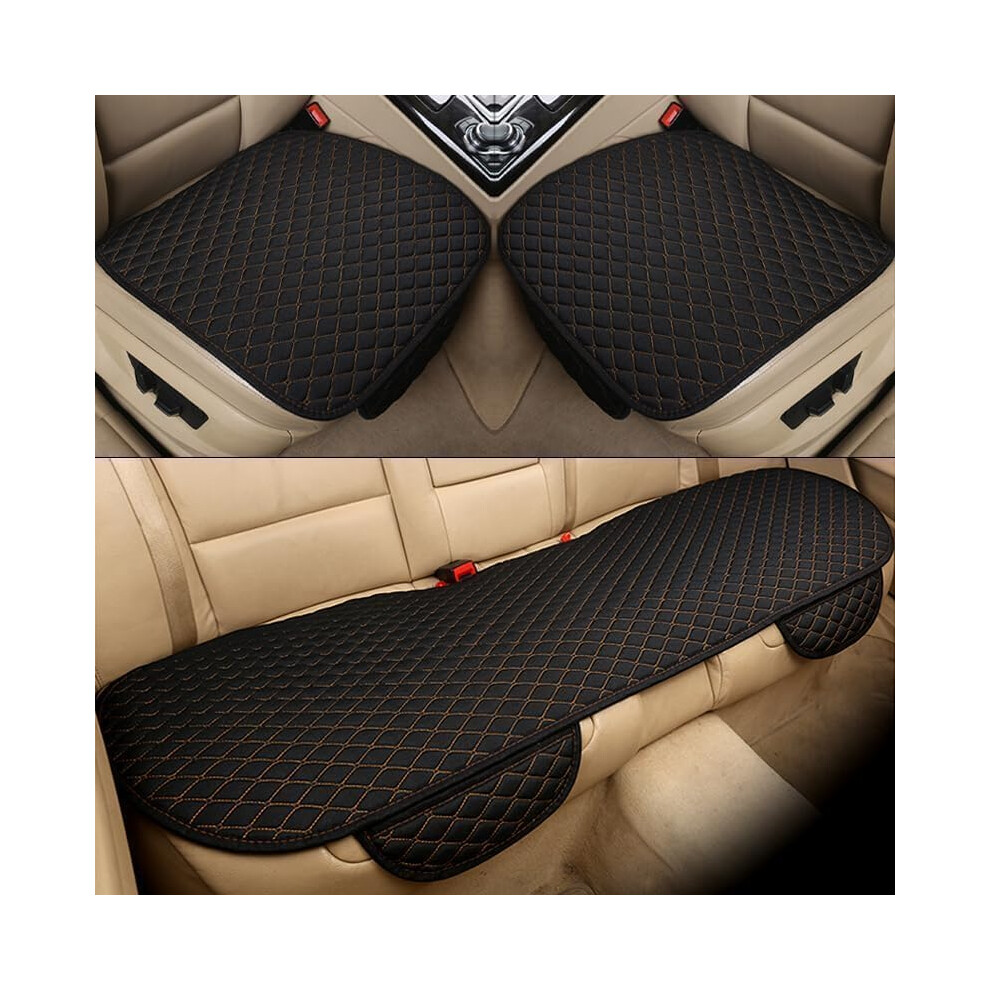 Car Seat Cushion Set For Mitsubishi Colt Z30 / Colt Cleartec, 5 Seats, Four-Seasons Seat Covers With Pockets, - Black/Gold 9016109074867