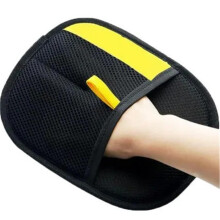 Pet Hair Remover Glove - Anti-Static, Electrostatic, Double-Sided, Reusable Pet Hair Removal Gloves, Black And Yellow