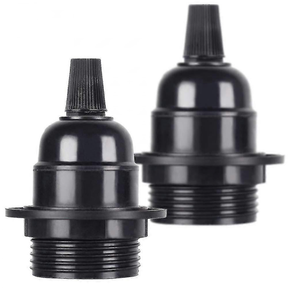 2pack Screw Es E27 Light Bulb Lamp Holder Pendant Socket Black Bakelite-image-OPC-PKQZ57P-NEW