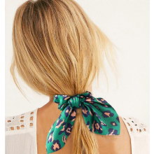 Haargummis für Damen, Haargummis mit Schleife, Pferdeschwanzhalter, modisches Haar-Accessoire mit Leopardenmuster für Mädchen, 10 cm, dunkelgrün