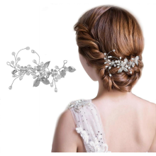Wedding hair accessories for women, bride wedding crystal hair vines flower leaf headpieces bridal hair accessories for women and girls, bridal headp