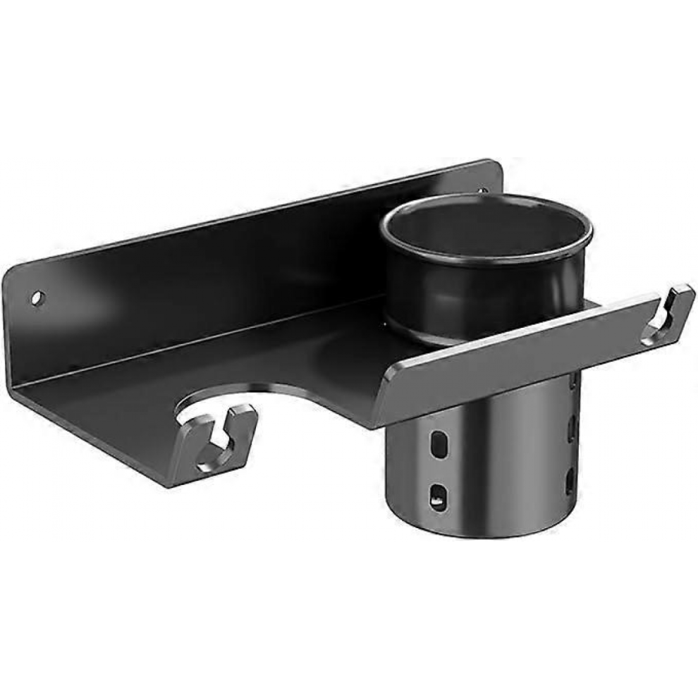 Wall Mounted Hair Dryer Holder - Bathroom Hair Dryer Holder - Compatible with Most Hair Dryers - Suitable for Hotels and Bathrooms (Black 23x10x4.8cm