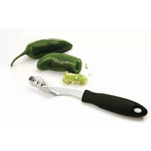 Vide-poivron en acier inoxydable, vide-piment JALAPENO, coupe-poivron, trancheur de tomates, fruits, ustensiles de cuisine, noir, 20 x 2 cm