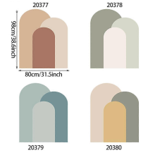 Zestaw 4 naklejek ściennych w geometrycznym stylu boho, dekoracja ścienna w kształcie łuku