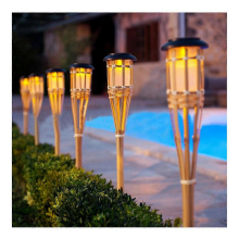 Bamboo Solar Flame Lamp Bamboo Solar Flame Lamp Bamboo Solar Flame Lamp 12 Removable Flame Lamps 1pcs