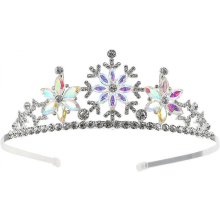Vintage Baroque Queen Crowns Snowflakes Crystal Tiara Rhinestone Wedding Crowns Gothic Quinceanera Tiaras Hair Accessories for Kids Girls Toddler Sil