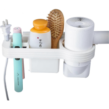Hair Dryer Holder, Hair Straightener Holder Hair Dryer Holder with Cable Organizer, No Drilling Hair Dryer Holder Wall Mount for Hair Dryer Organizer