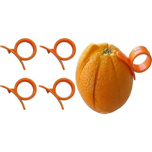 4 éplucheurs ronds (agrumes) orange 4,1 x 3 cm