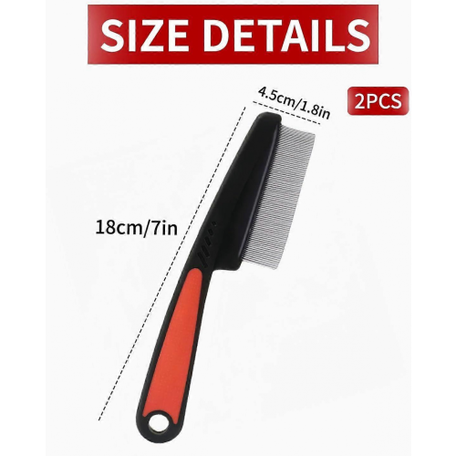 Pack Professional Flea Comb for Dogs and Cats - Flea Comb - Dust Comb - Coarse and Fine Teeth 1